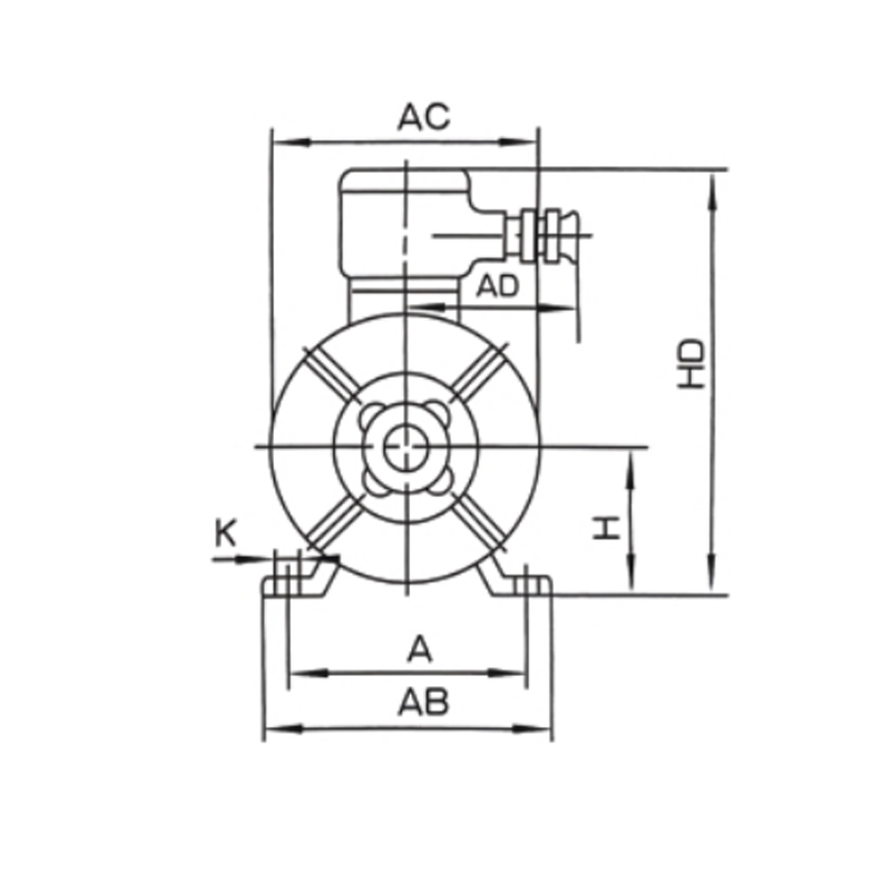 機座帶底腳、端蓋上無(wú)凸緣的電動(dòng)機(B3)
